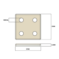 41-106-3 MODULAR SOLUTIONS ALUMINUM CONNECTING PLATE<BR>60MM X 60MM FLAT W/HARDWARE